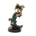 Mermaid Holding Turtle - Copper 4" W x 7" H